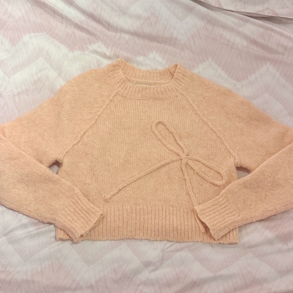 American Eagle | Cropped bow detail sweater